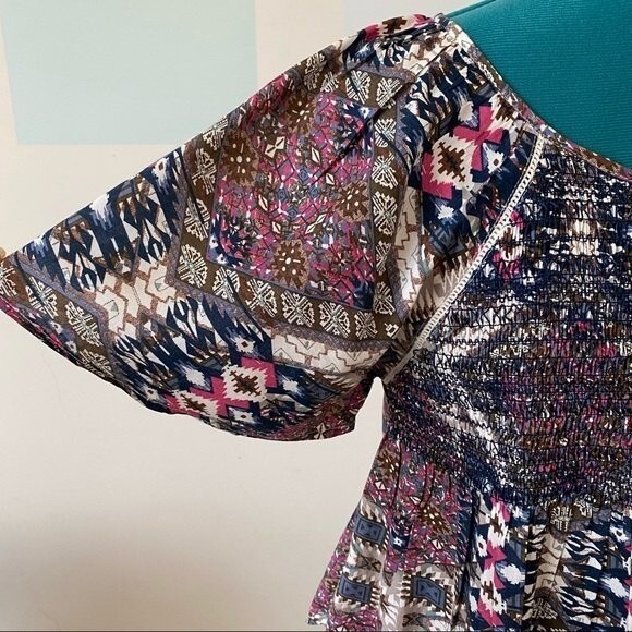 Forever 21 Boho Womens Top size Medium Fit Flare Southwest - Picture 6 of 11